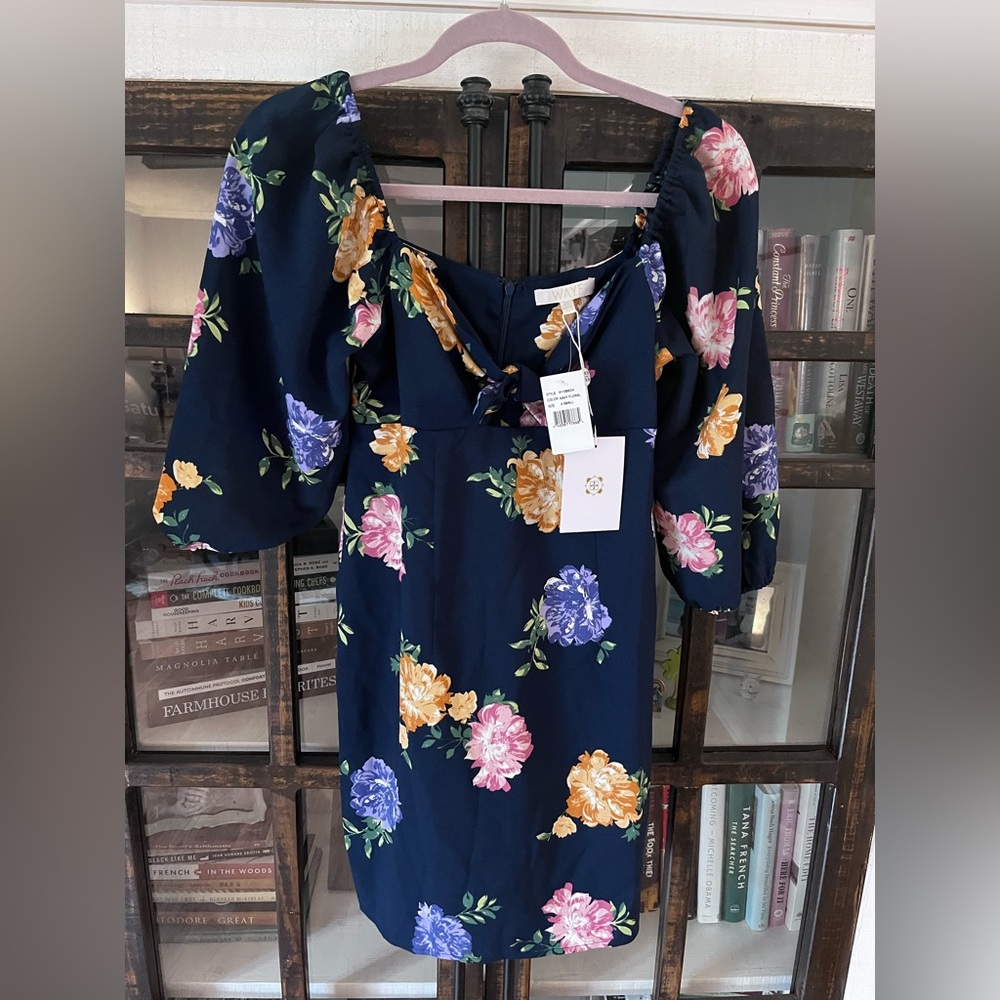 WAYF NWT Navy Floral Dress. Size XS.